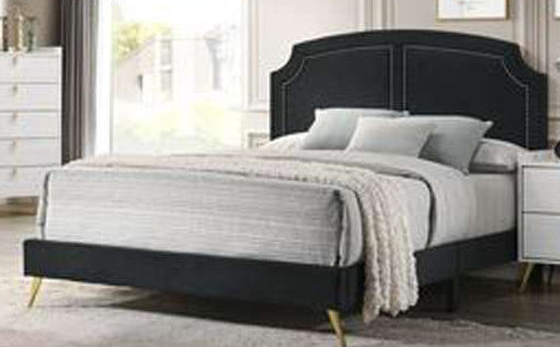 ACME Furniture - Zeena Eastern King Bed - Black Velvet - BD01271EK veiw 1