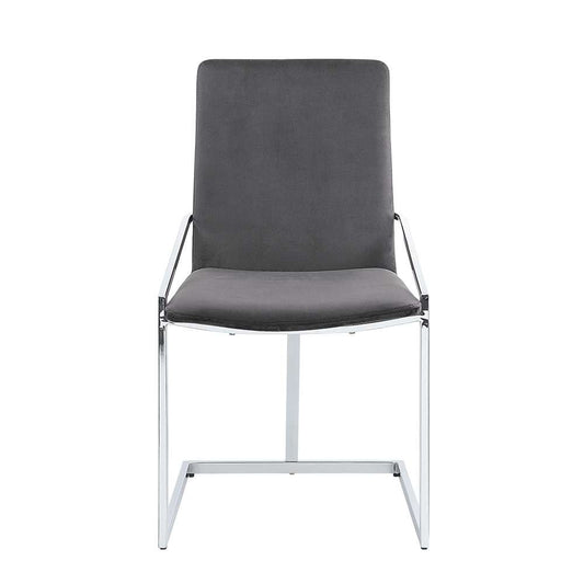 ACME Furniture - Zlatan Side Chair (Set of 2) - Gray Velvet & Chrome - DN02235 view 2