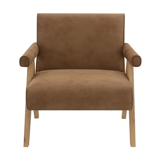 ACME Furniture - Zoey - Accent Chair - Chocolate Suede & Oak - AC03801 view 2