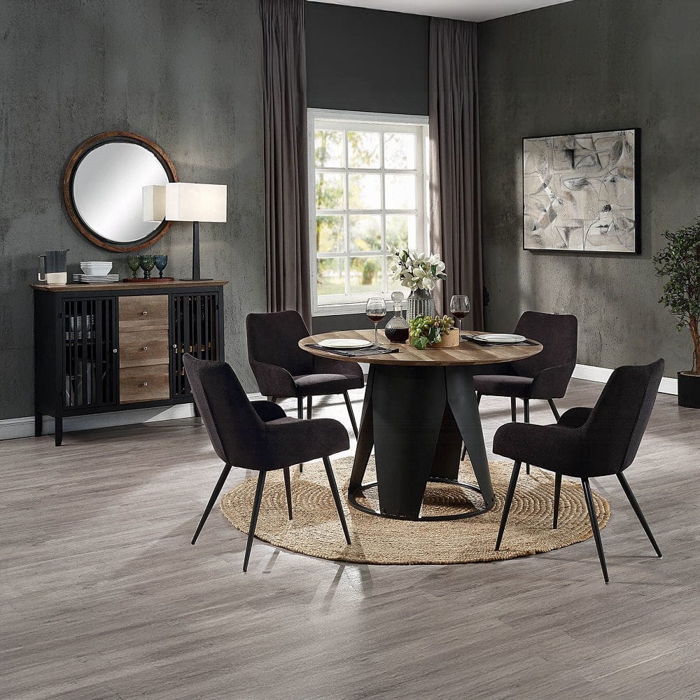 ACME Furniture - Zudora Round Dining Table - Antique Oak & Black - DN01948 view 5