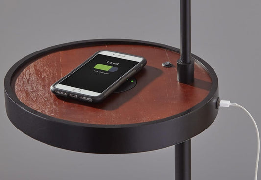Adesso Home - Oliver Wireless Charging Shelf Floor Lamp - 3691-01 view 2