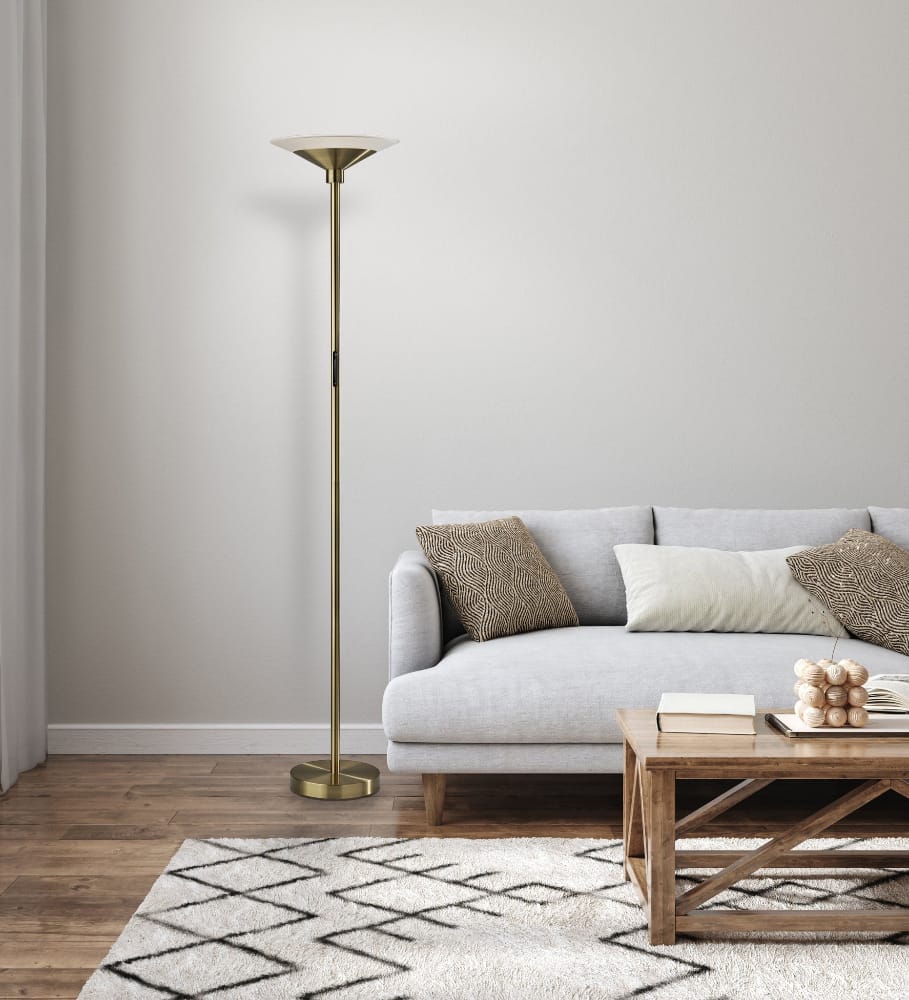 Adesso Home - Solar LED Torchiere- Antique Brass - 5121-21 view 5