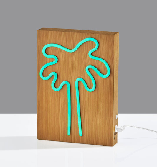 Adesso Home - Wood Framed Neon Palm Tree Table/Wall Lamp - SL3720-12 view 2