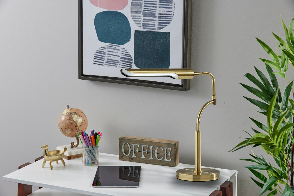 Adesso Home - Zane LED Desk Lamp w. Smart Switch- Antique Brass - 3957-21 view 6