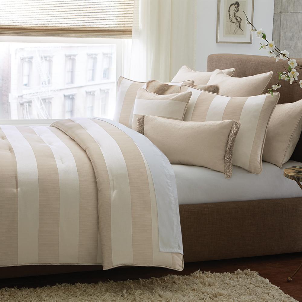 AICO by Michael Amini - Amalfi 9pc Queen Comforter Set in Sand - BCS-QS09-AMLFI-SND veiw 1