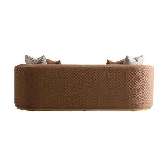 AICO by Michael Amini - Ariana Velvet Sofa - Caramel/Gold - LFR-ARNA815-CML-806 veiw 2