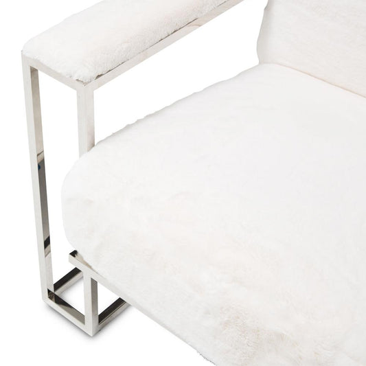 AICO by Michael Amini - Astro Faux Fur Chair in Stainless Steel Finish - TR-ASTRO35-MST-13_CLOSEOUT veiw 2