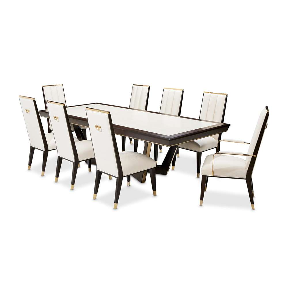 AICO by Michael Amini - Belmont Place 9-Piece Dining Room Set - Espresso - 9085000DRS9-409 veiw 1