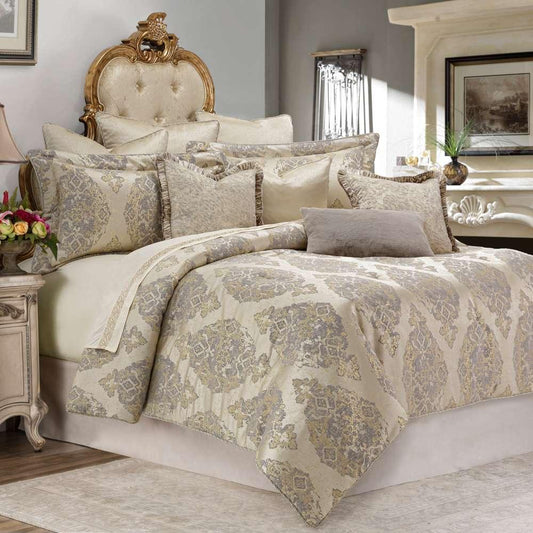 AICO by Michael Amini - Bennett 10-Piece King Comforter Set - Champagne - BCS-KS10-BENNET-CMP veiw 2