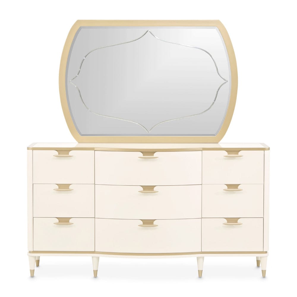 AICO by Michael Amini - La Terrazza Dresser with Mirror - Creamy Pearl - 9092050SA-60-112 view 2