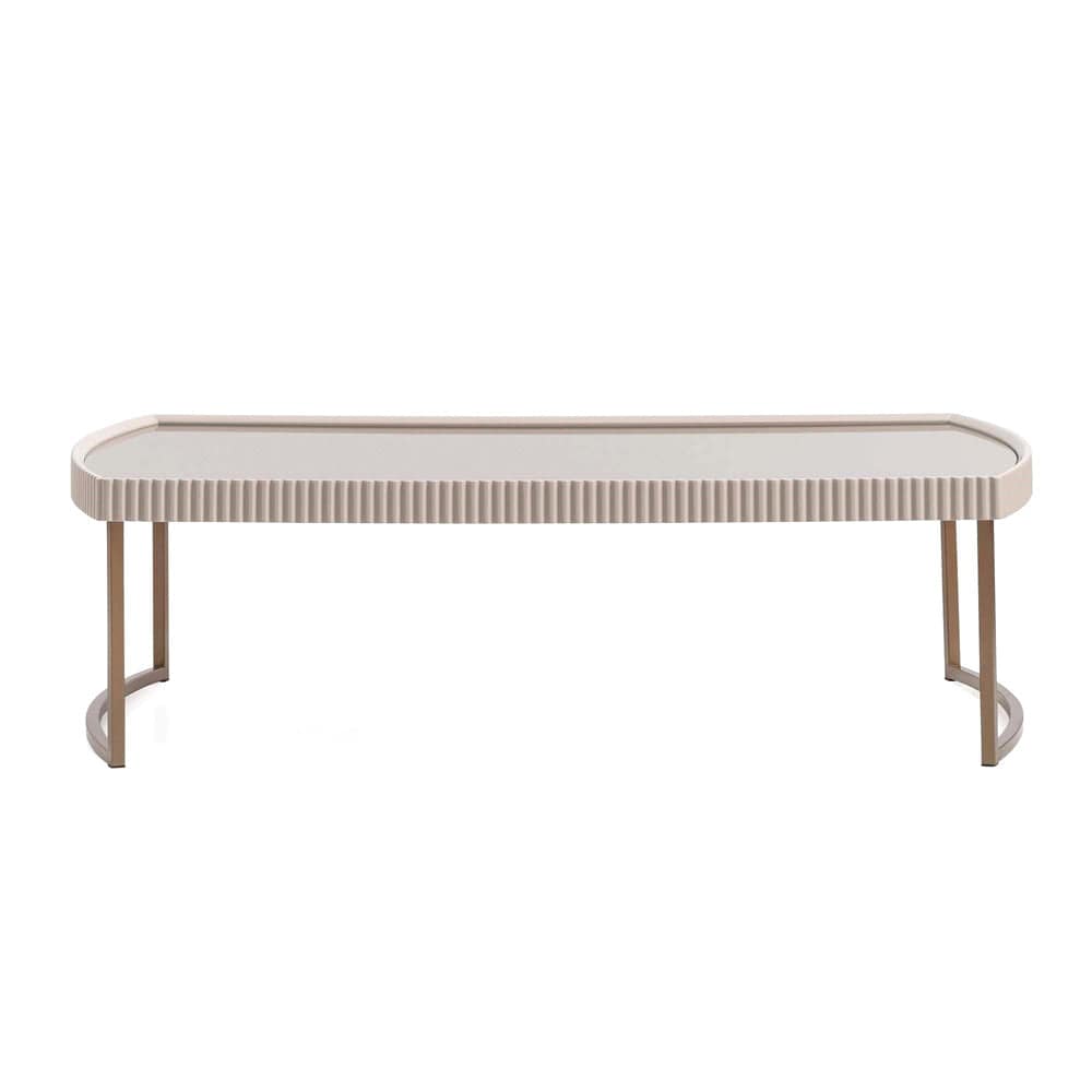 AICO by Michael Amini - Lisbon Cocktail Table - Silken Cream/Bronze - LFR-LSBN201-144 view 2