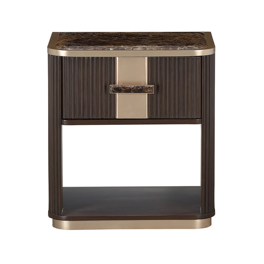 AICO by Michael Amini - West Kensington 1-Drawer Nightstand - Medium Espresso - 9096040-417 view 2