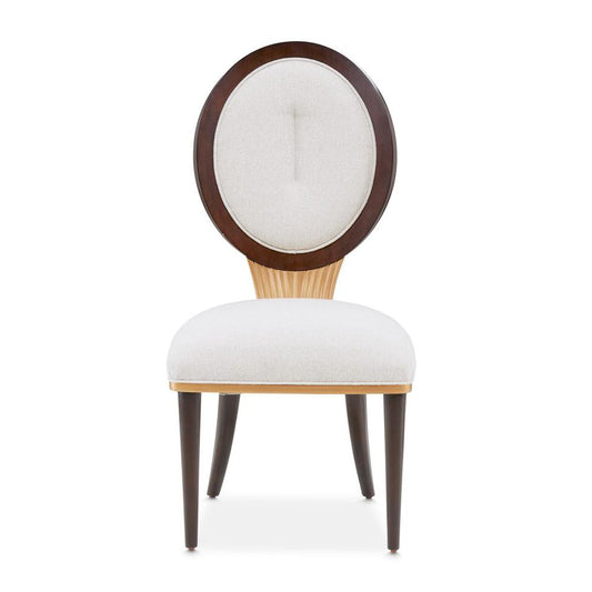 AICO by Michael Amini - Camellia Field Dining Side Chair - Set of 2 - Linen/Warm Pecan - 9090003-400 veiw 2