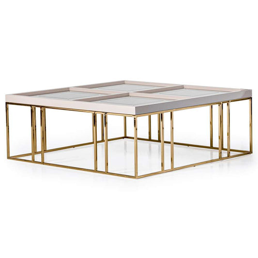 AICO by Michael Amini - Carmela Cocktail Table - Shimmer Ivory - LFR-CRMA201-141 veiw 2