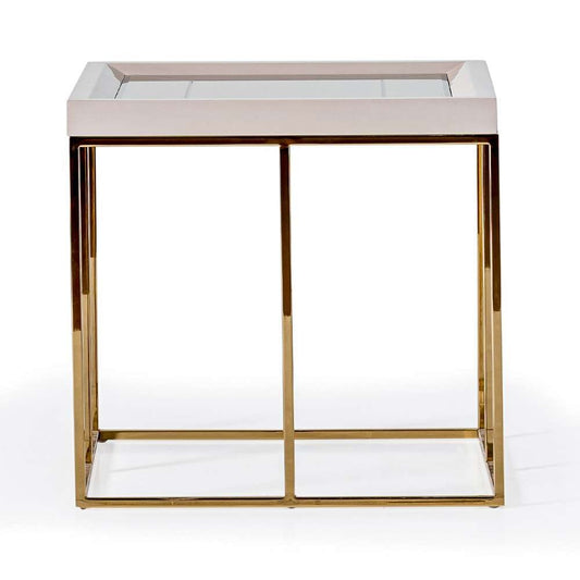 AICO by Michael Amini - Carmela Side Table - Shimmer Ivory - LFR-CRMA202-141 veiw 2
