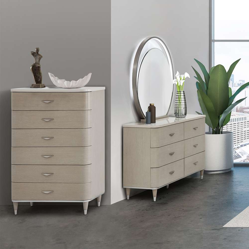 AICO by Michael Amini - Eclipse 6-Drawer Chest - Moonlight - KI-ECLP070SA-135 veiw 11