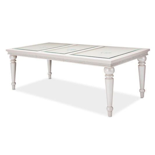 AICO by Michael Amini - Glimmering Heights 4 Leg Dining Table Complete in Ivory veiw 2
