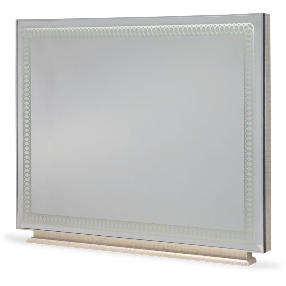 AICO by Michael Amini - Hollywood Swank Upholstered Dresser and Mirror in Crystal Croc - NT03050-60R-09_CLOSEOUT veiw 3