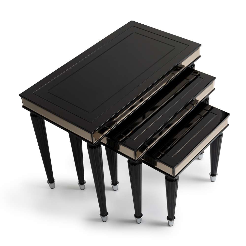 AICO by Michael Amini - La Francaise Nesting Tables, Set of 3 - Black Ice - LFR-FRSE224-805 veiw 7