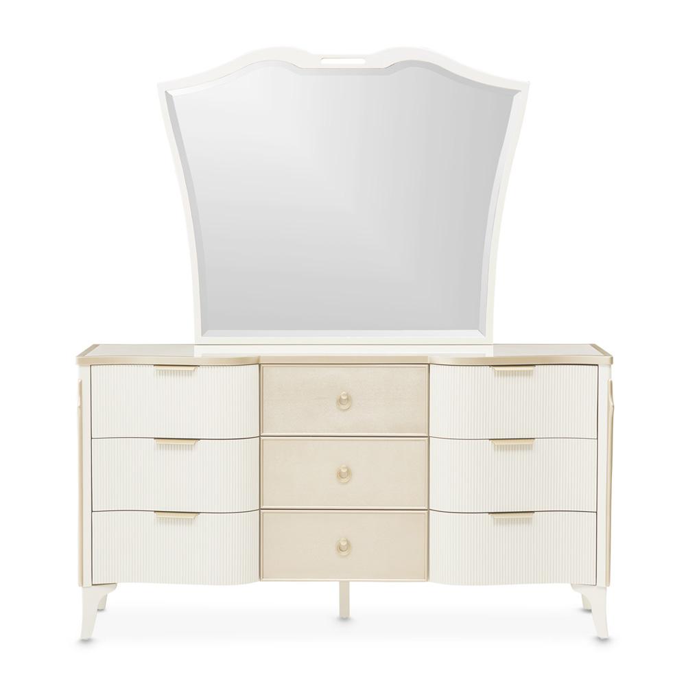 AICO by Michael Amini - La Marisia Dresser with Mirror - Creamy Pearl - 9089050SA-060-112 veiw 2