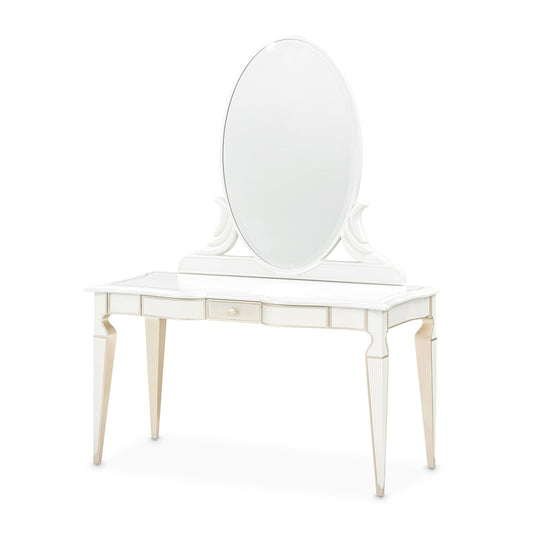 AICO by Michael Amini - La Marisia Vanity Set with Mirror & Chair - Creamy Pearl - 9089058VAN3-112 veiw 2