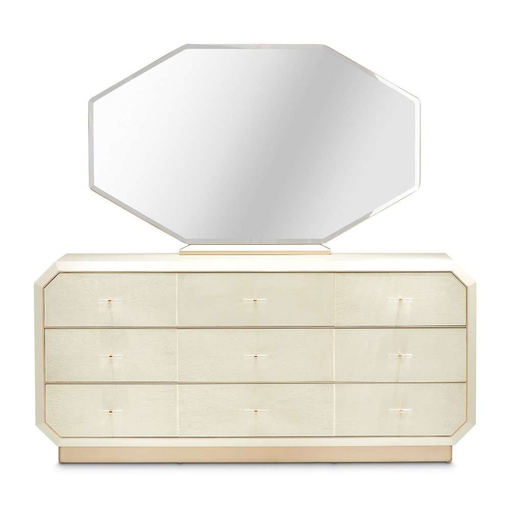 AICO by Michael Amini - La Rachelle Dresser and Mirror Set - Champagne - 9034050SA-260-136 veiw 2