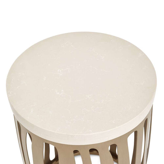 AICO by Michael Amini - La Rachelle Round Chairside Table - Chardonnay - 9034226-822 veiw 2