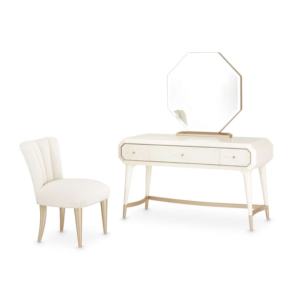 AICO by Michael Amini - La Rachelle Vanity Set with Mirror & Chair - Champagne - 9034058VAN3-136 veiw 1