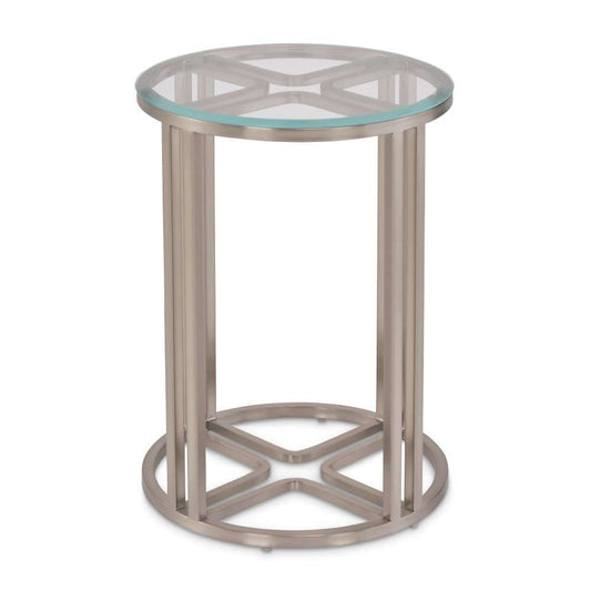 AICO by Michael Amini - Lanterna Chairside Table - Silver Mist - N9032222-823 veiw 2