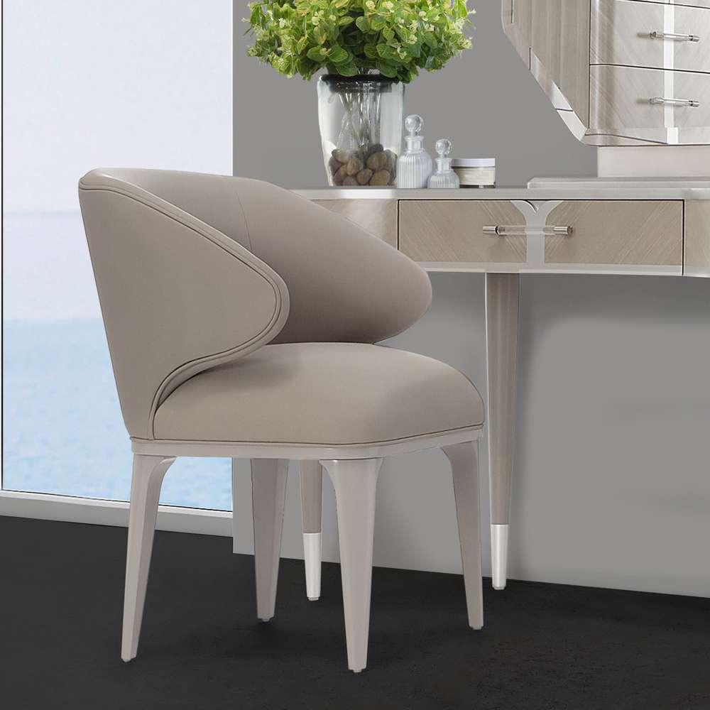 AICO by Michael Amini - Lanterna Vanity Chair - Silver Mist - 9032244-823 veiw 9