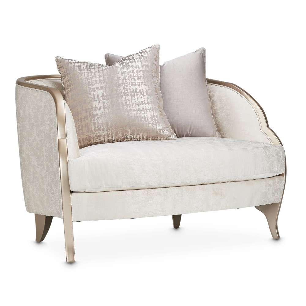 AICO by Michael Amini - Malibu Crest Chair and Half - Cloud White/Chardonnay - N9007838-CLDWH-822 veiw 3