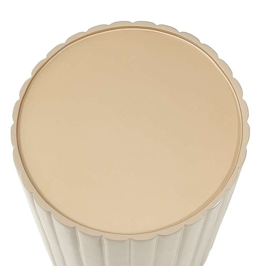 AICO by Michael Amini - Malibu Crest Round Chairside Table - Chardonnay - N9007226-822 veiw 2