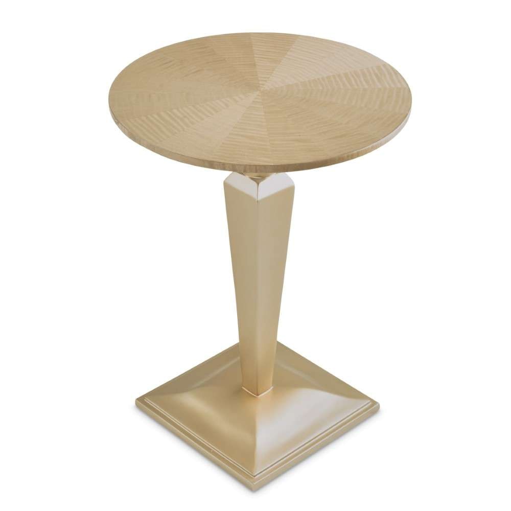 AICO by Michael Amini - Malibu Crest Round Pedestal Tea Table - Chardonnay - N9007225-822 veiw 6