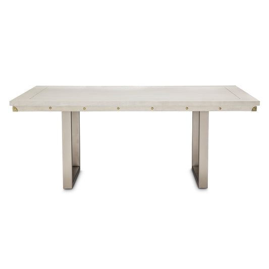 AICO by Michael Amini - Menlo Station Rectangular Dining Table in Eucalyptus & Brushed Silver - KI-MENP000-123 veiw 2