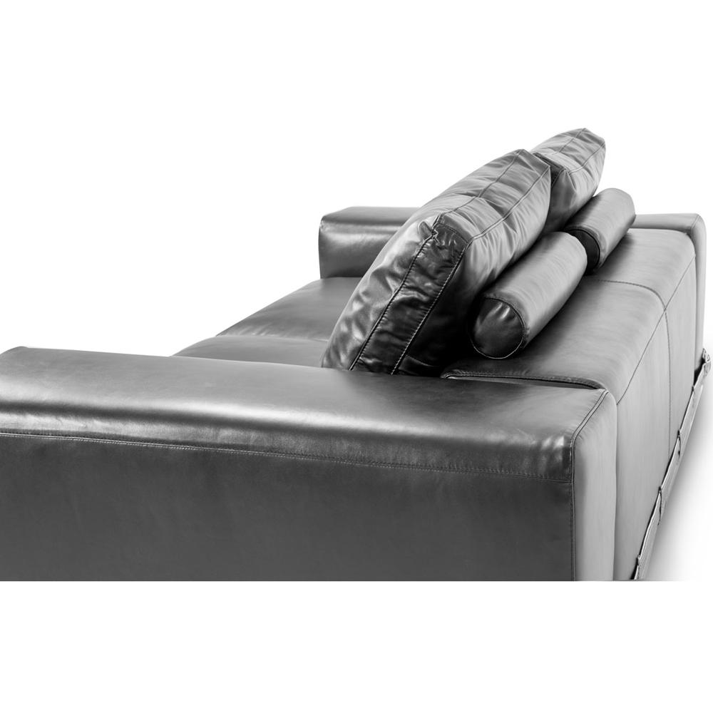 AICO by Michael Amini - Mia Bella Ciras Leather Loveseat in Black - MB-CIRAS25-BLK-13 veiw 5