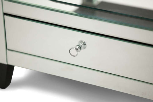 AICO by Michael Amini - Montreal - Mirrored Square Accent Table with Drawer - FS-MNTRL222H veiw 2
