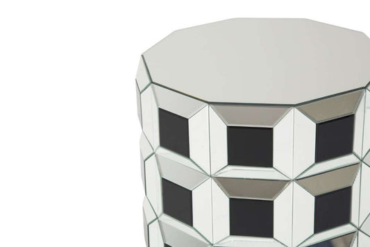 AICO by Michael Amini - Montreal - Round Silver Prisim Mirrored End Table - FS-MNTRL-1737 veiw 2