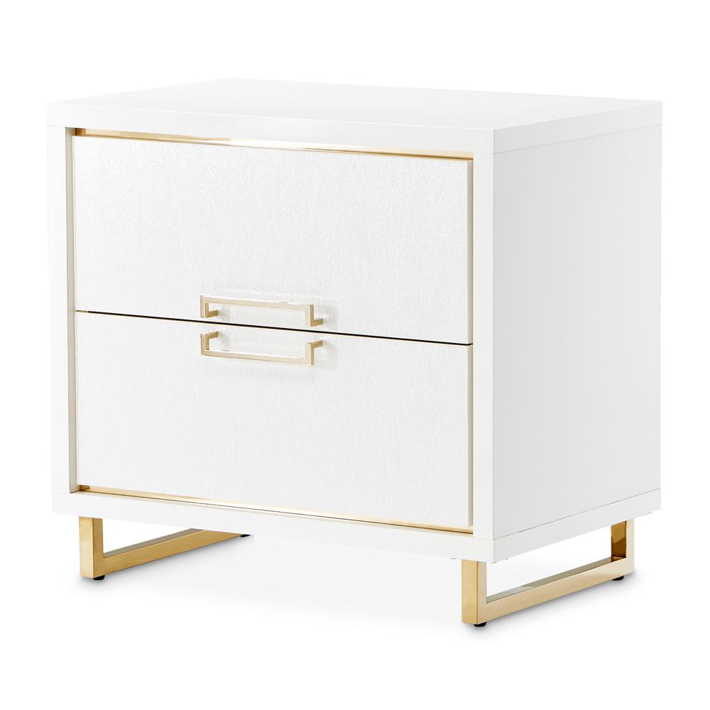 AICO by Michael Amini - Palm Gate Nightstand - Cloud White - N9086040-108 veiw 1