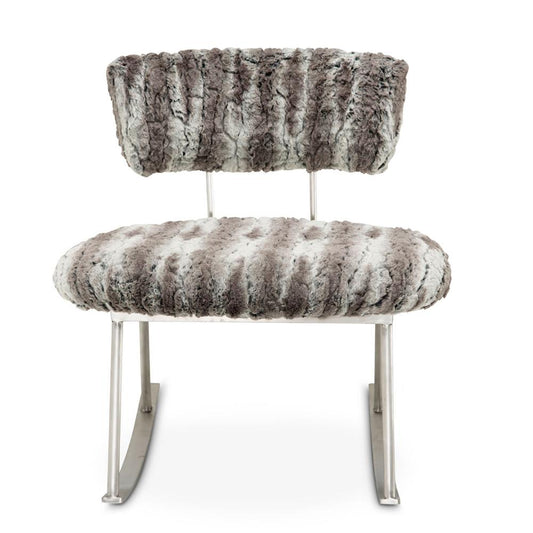 AICO by Michael Amini - Pebble Beach Rocker Chair MND in Brushed Silver Finish - KIA-PBBC834-MND-814 veiw 2