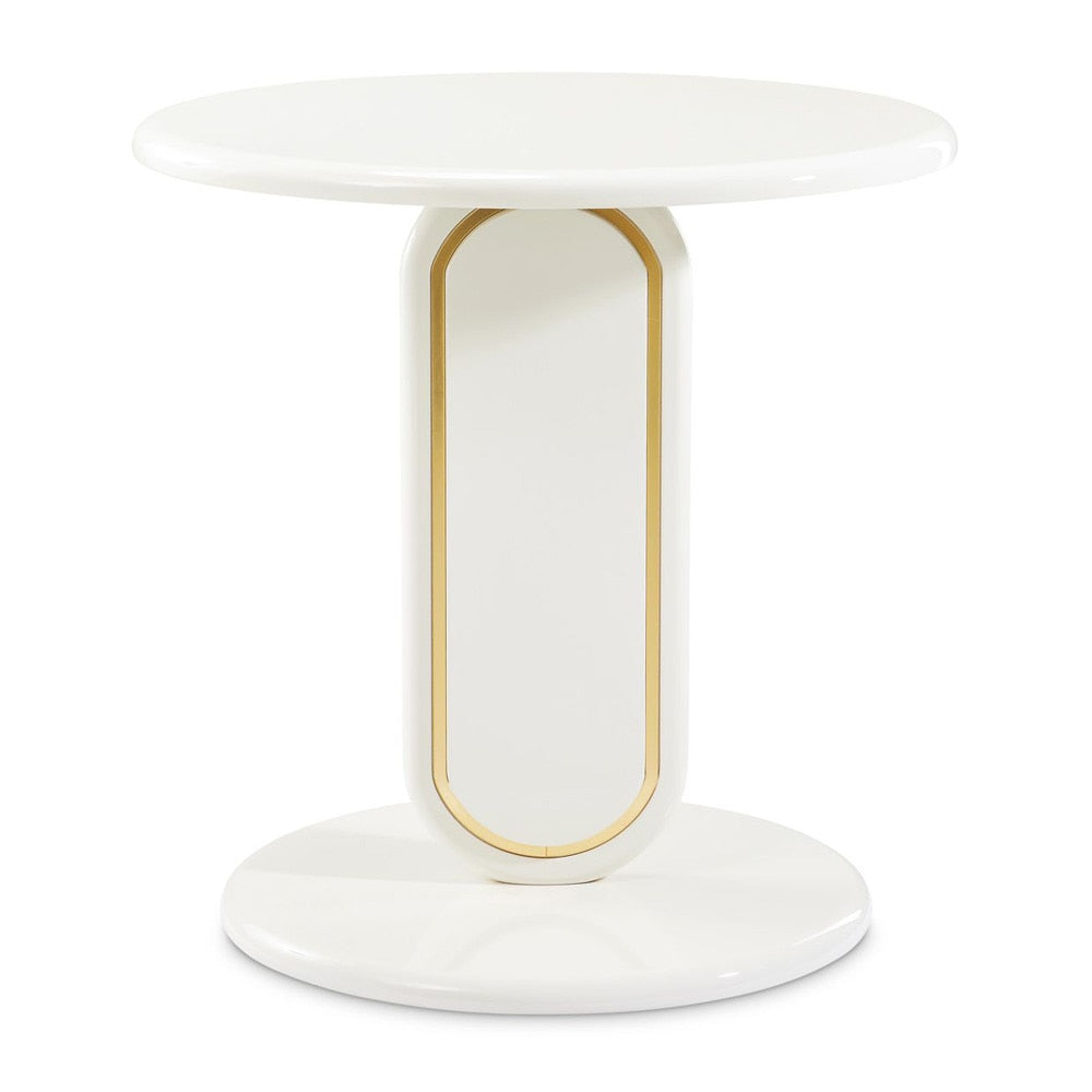 AICO by Michael Amini - Sassani End Table - Pearl White/Gold - LFR-SSNI202-128 veiw 1