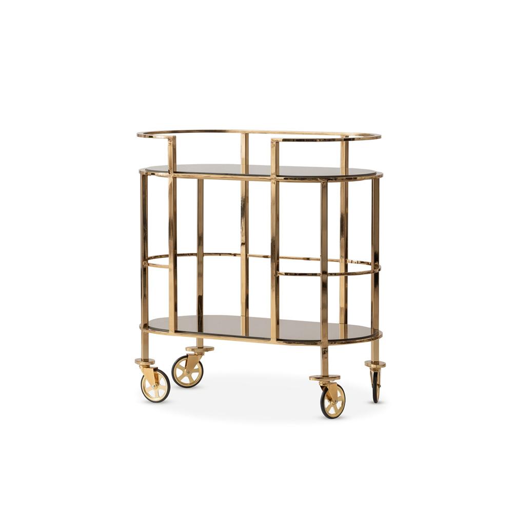 AICO by Michael Amini - Savannah Breeze Bar Cart - Bright Gold - LFR-SBRZ225-806 veiw 1