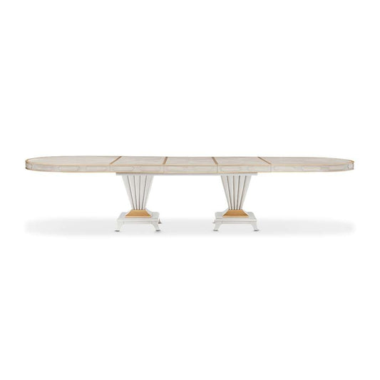 AICO by Michael Amini - St. Charles Double Pedestal Dining Table - Dove Gray - 9088002-803 veiw 2