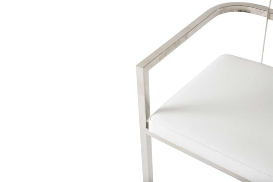 AICO by Michael Amini - State St. - Assembled Arm Chair - Glossy White - N9016004A-116 veiw 2