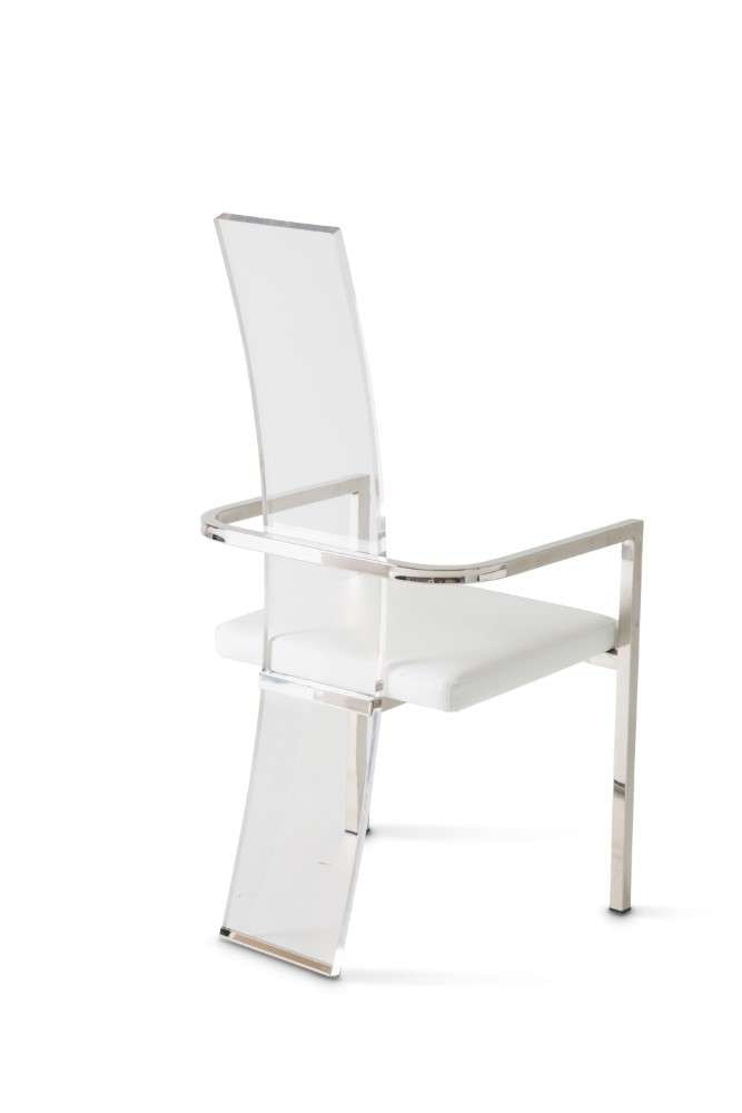 AICO by Michael Amini - State St. - Assembled Arm Chair - Glossy White - N9016004A-116 veiw 4