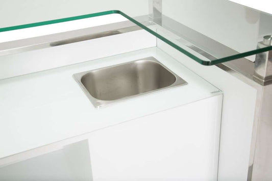 AICO by Michael Amini - State St. - Bar with Glass Top - Glossy White - N9016500-116 veiw 2