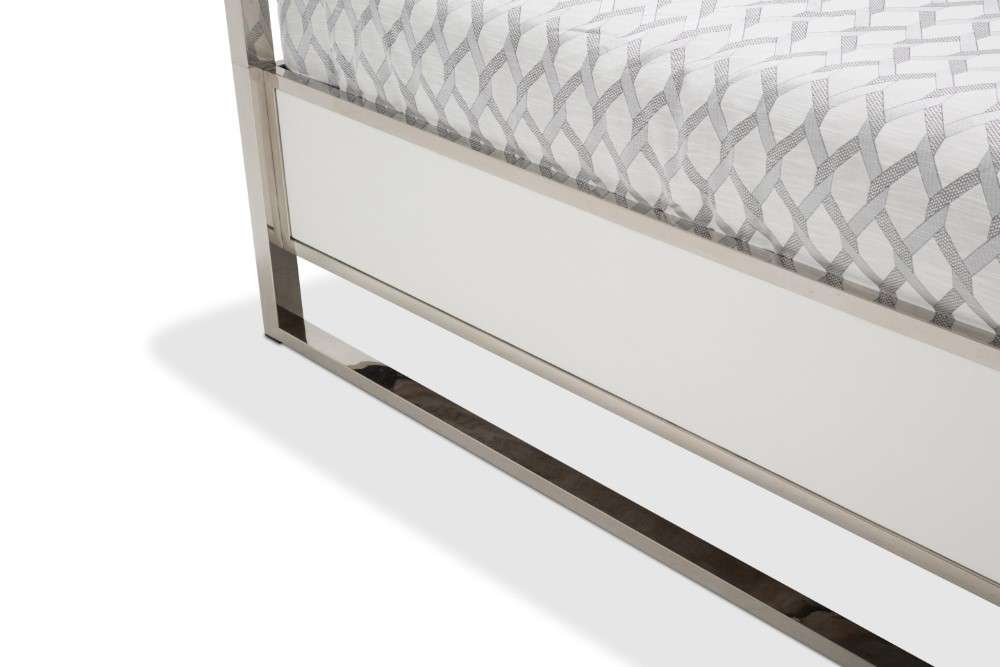 AICO by Michael Amini - State St. - Queen Metal Bed - Glossy White - N9016000QN4-116 veiw 6