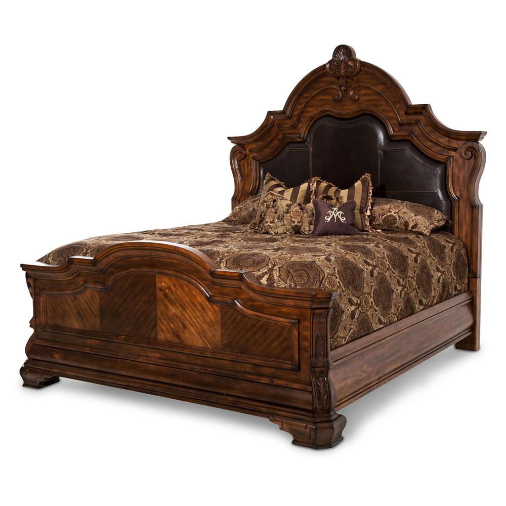 AICO by Michael Amini - Tuscano Queen Mansion Bed in Melange veiw 1