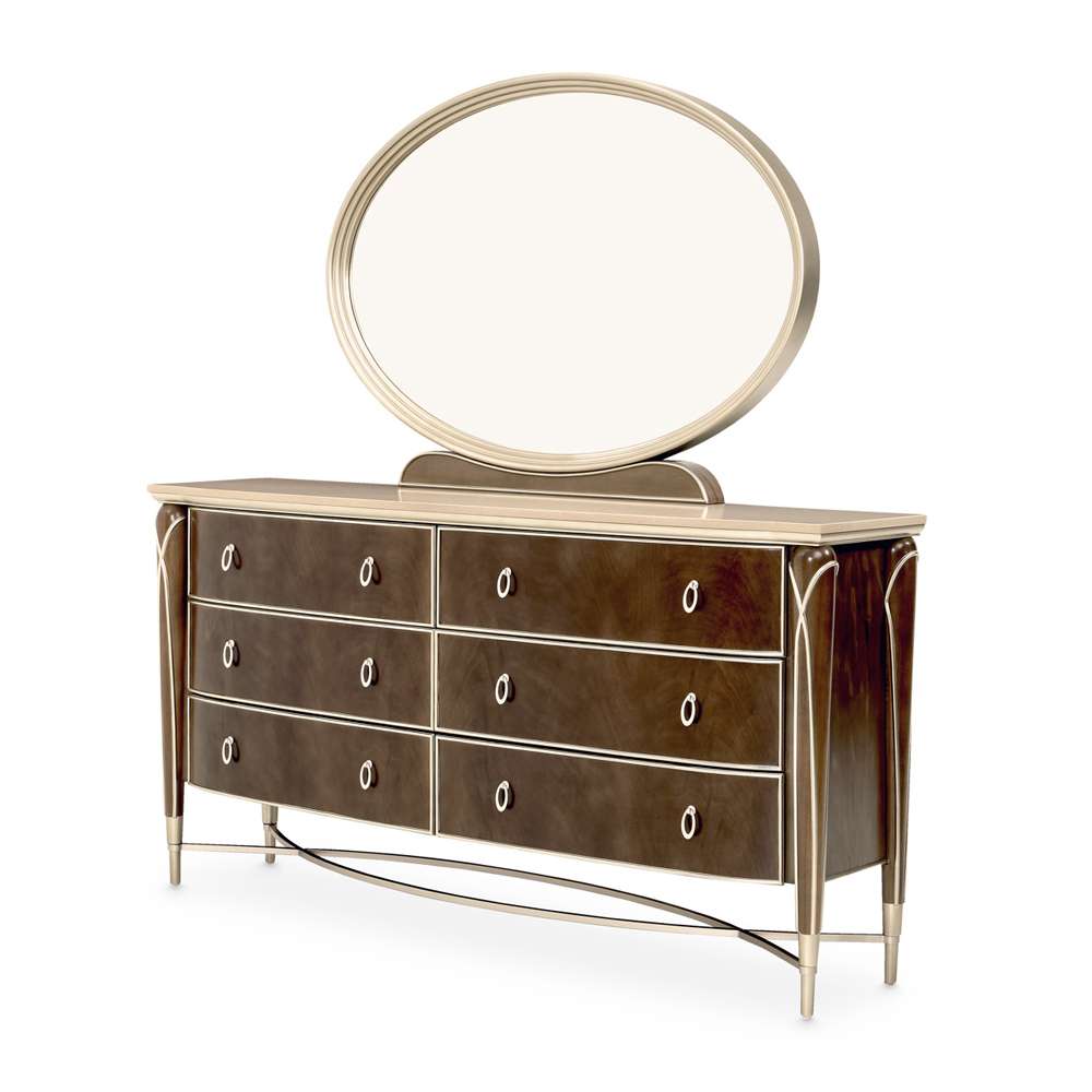AICO by Michael Amini - Villa Cherie Dresser & Mirror - Hazelnut - N9008050SA-60-410 veiw 1