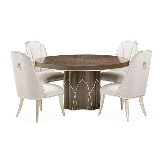 AICO by Michael Amini - Villa Cherie Round Dining Table - Hazelnut - N9008001-410 veiw 2