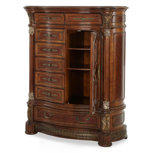 AICO by Michael Amini - Villa Valencia Gentlemans Chest in Classic Chestnut - 72070SA-55 veiw 2